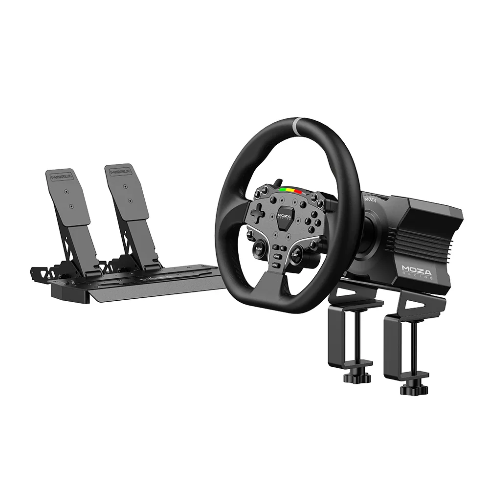 Moza R5 Bundle complete direct drive setup met 5.5 Nm wheelbase, aluminium ES Wheel en SR-P Lite pedalen voor PC - €479